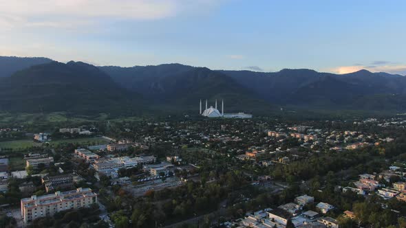 Islamabad with the Faisal Mosque in the background