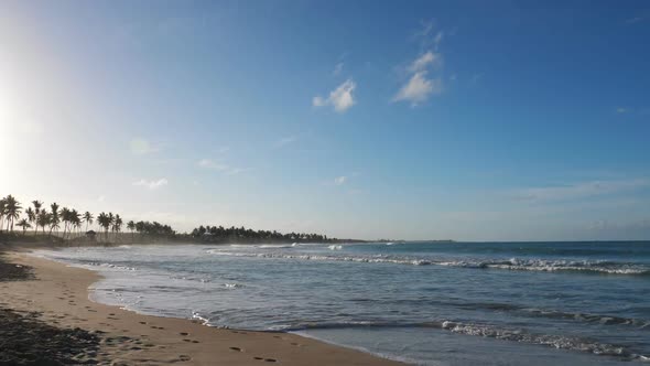 Waves in the Ocean on Macao Beach