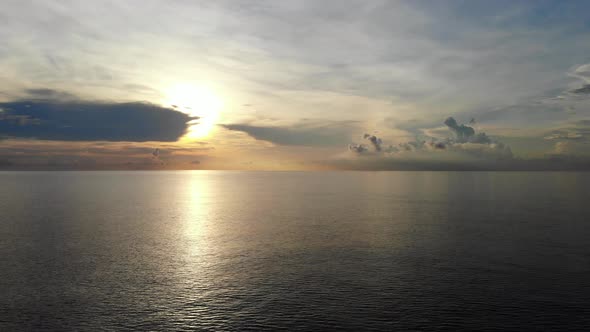 Beautiful from high view of sunset around sea