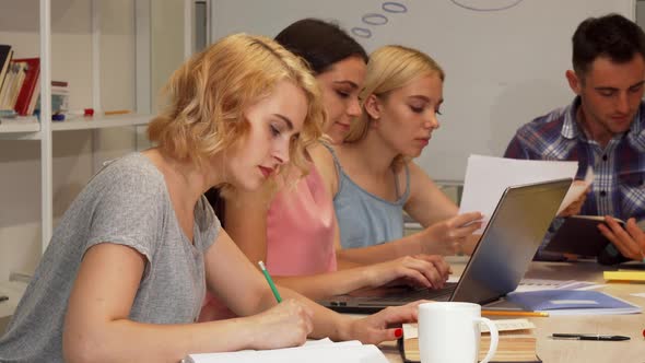 Group of Students Studying at University Auditorium