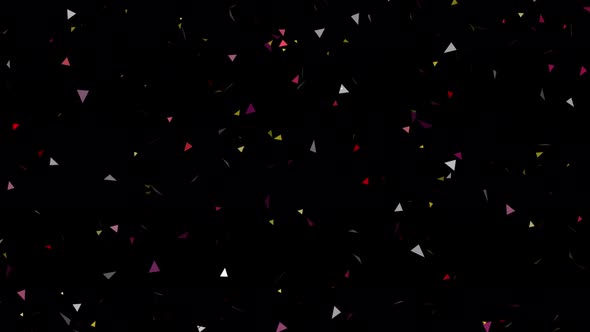 Colorful Confetti Particles Falling Over Black Background, Alpha channel Confetti Celebration Animat