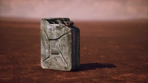 Old Rusty Fuel Canister in the Desert alt
