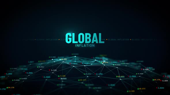 Global Inflation Business Stock Market Digital Globe Animation 4K