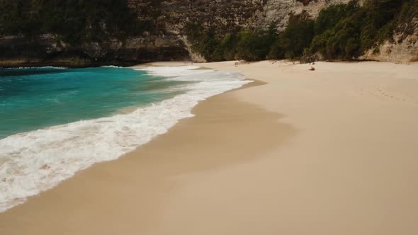 Aerial View Beautiful Beach on a Tropical Island. Karang Dawa