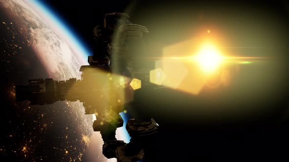 International Space Station Over the Planet Earth alt