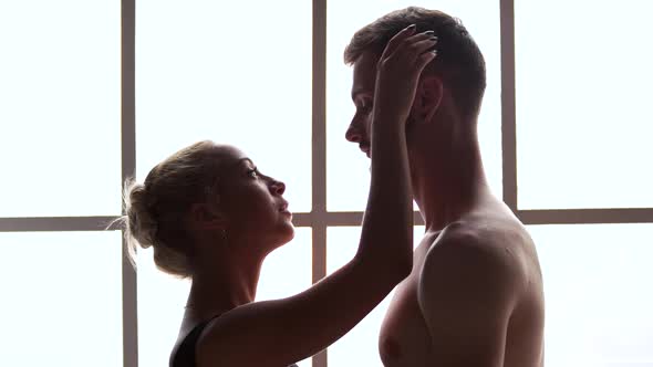 Ballroom Dance Couple in Love Touching Each Other