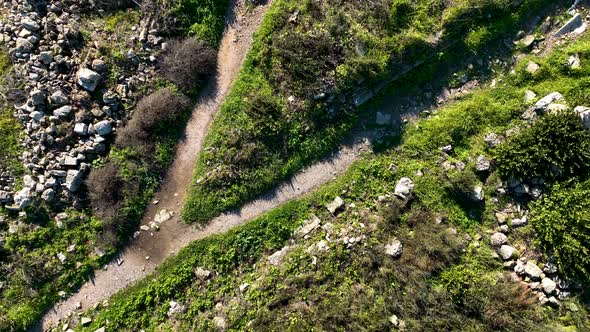 Ruins of an ancient city aerial view