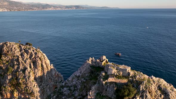 Yacht Sails on the Port of the Mediterranean Sea Turkey Alanya