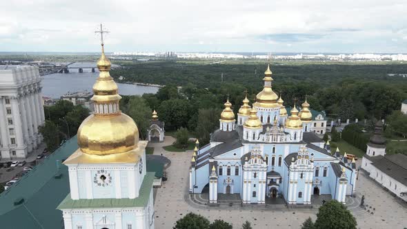 Kyiv. Ukraine: St. Michael's Golden-Domed Monastery. Aerial View