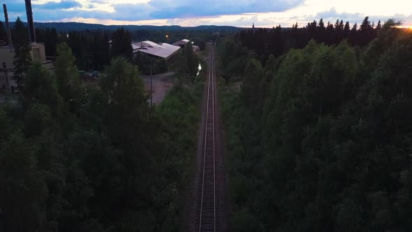 Railway track surrounded by trees