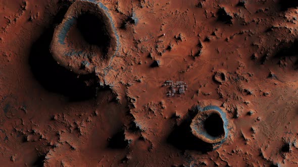 base on the surface of the planet Mars from a height of several kilometers