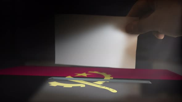 Digital Composite Hand Voting To National Flag OF Angola