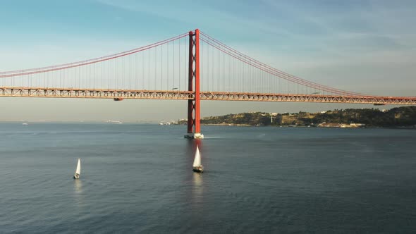 Drone Footage of Picturesque Panorama of a Coastal Town