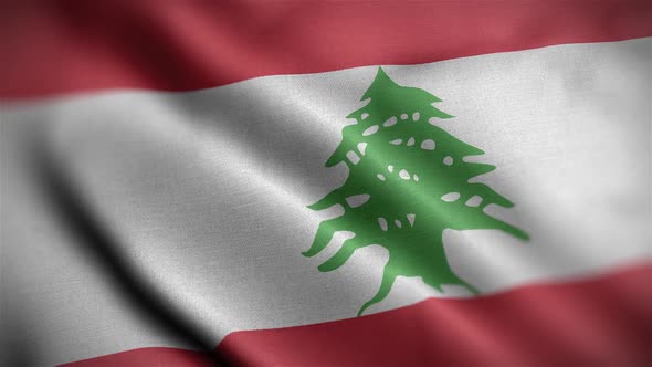 Lebanon Flag Textured Waving Close Up Background HD