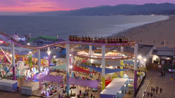 Aerial Survey. An Oceanfront Amusement Park Located in Santa Monica, California.