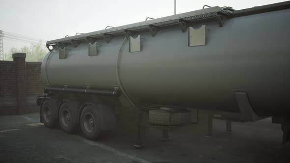 Natural Gas Tanker Truck at the Natural Gas Station alt