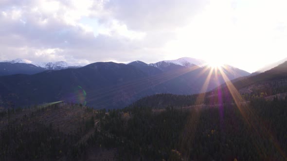 Aerial View of Snow-Capped Colorado Rocky Mountains