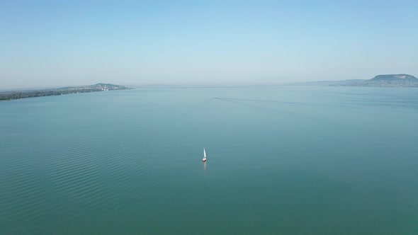 Drone Footage Aerial View of Balaton Lake, Hungary