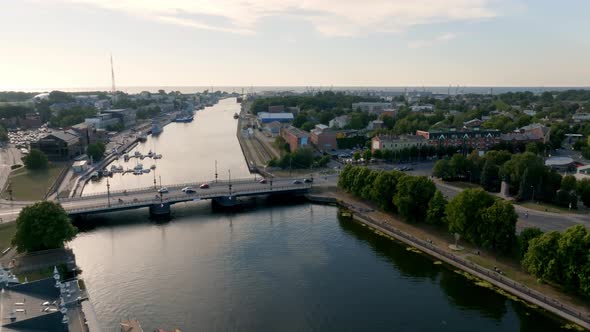 Beautiful Panoramic Aerial View of Liepaja City in Latvia