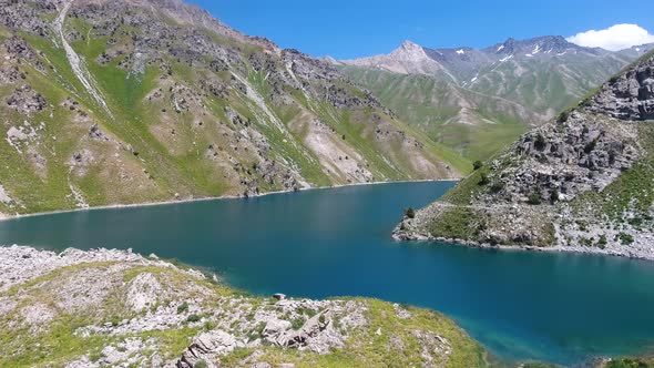 panorama of beautiful mountains in the Tashkent region