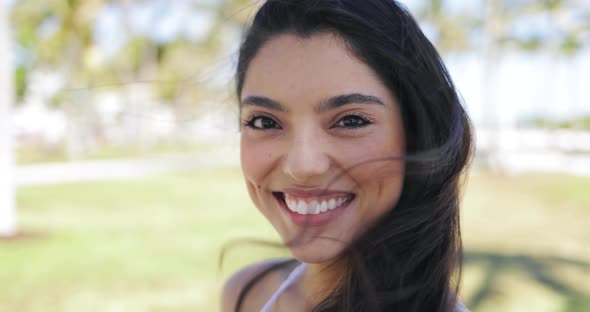 Young Smiling Model in Close-up