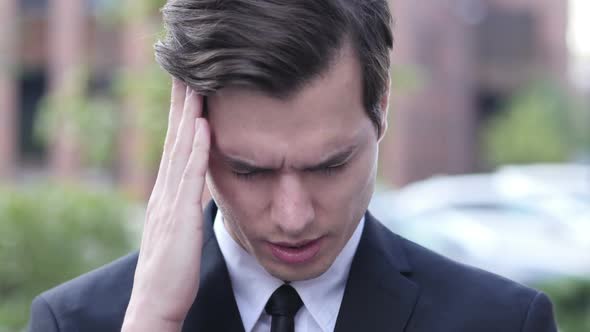 Frustration, Tension, Stress Gesture by  Businessman with  Headache