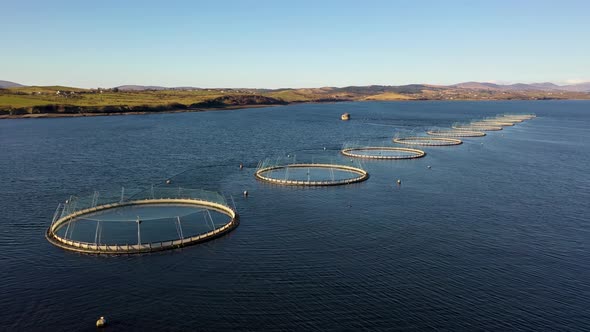 Aerial View of Fish Farm in County Donegal  Ireland