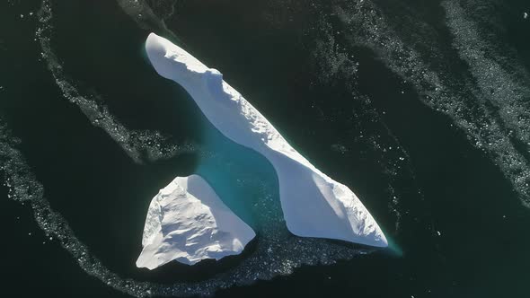 Top Down View Antarctic Iceberg