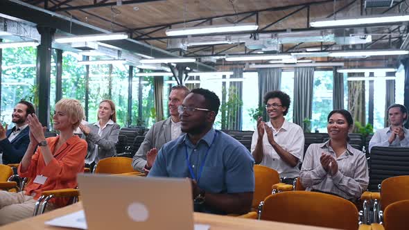 Video of a business conference meeting