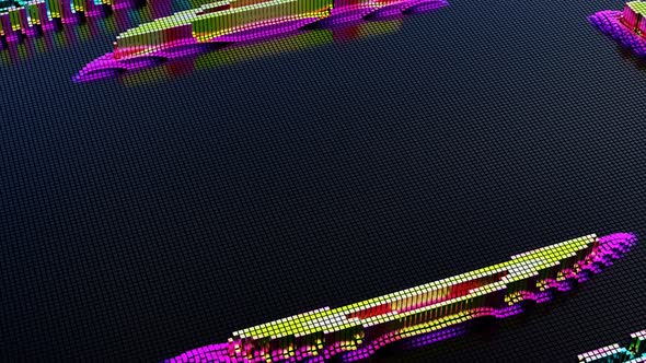 Abstract Cubic Animation of a Multicolored Background