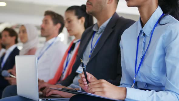 Close up of the audience at a business conference