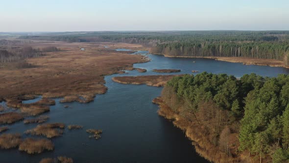 View From the Height of the Lake Papernya in Belarus