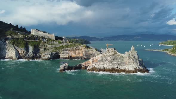 Porto Venere in Liguria Aerial View