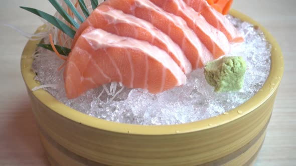 Raw fresh salmon mean sashimi