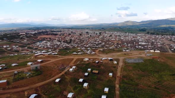 Small African Village in Malawi, Travelling in Central Africa, Aerial