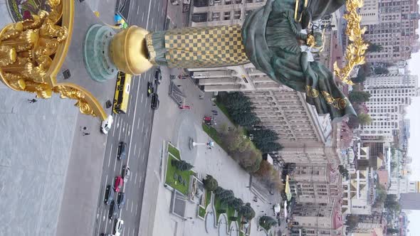 Vertical Video Kyiv Ukraine Independence Square Maidan