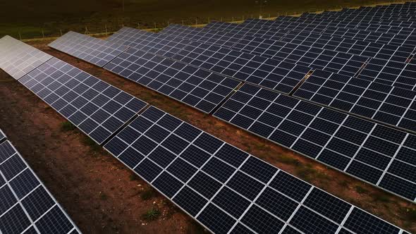 Solar panel system reflecting light in the field