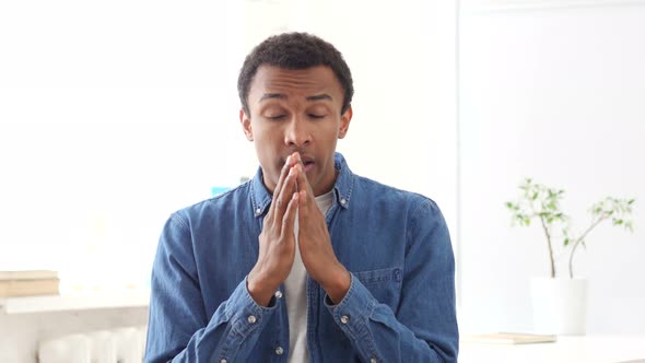 Shock, Depressed Afro-American Man, Portrait