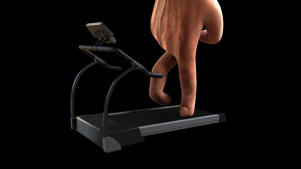 Finger running on treadmill. alt