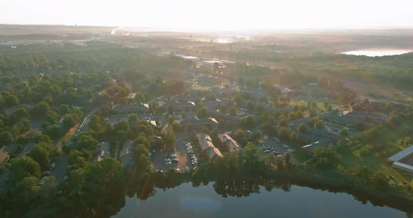 The Sunrise Views of Apartment Complex Near River in Sayreville New Jersey at America