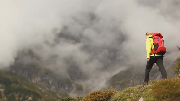 Hikers Walking From Camera