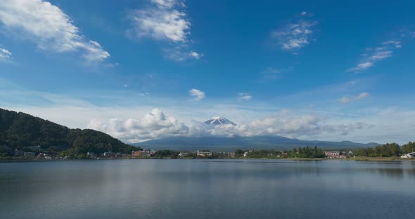 Fujisan in kawaguchiko with clear blue sky
