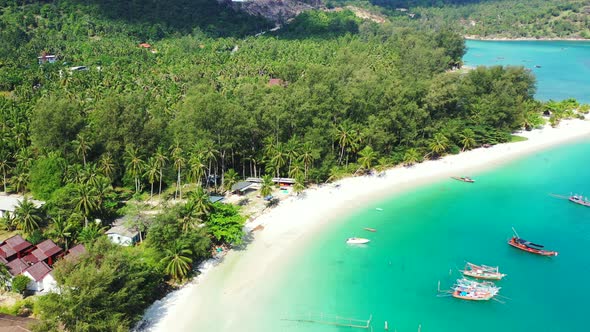 North coast of Koh Phangan, Thailand. Beautiful calm lagoon with turquoise water and sandy Malibu be