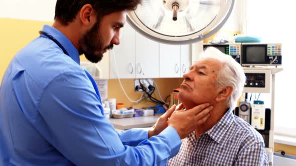 Doctor examining a patient