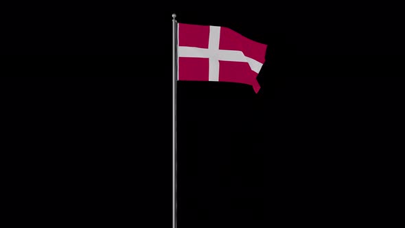 Denmark Flag Pole Loops With Alpha