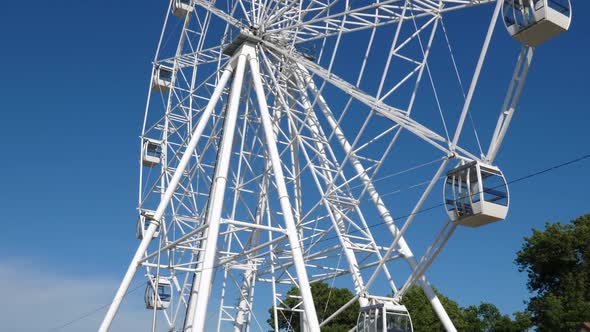 White Ferris Wheel on Blue Sky Zelenogradsk City