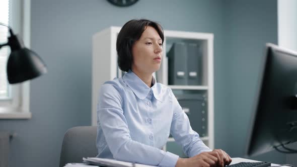 Office Worker with Pain in Neck