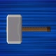 Flying hammer on blue background. Looped animation of throwing a hammer. Anime style moving mallet - VideoHive Item for Sale