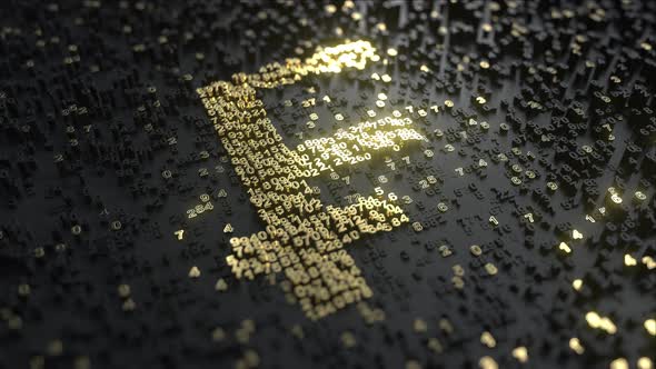 Swiss Franc CHF Sign Made of Gold Numbers