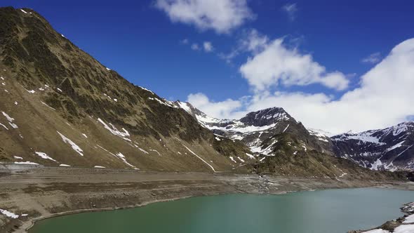 Mountain Snow Landscape with Lago Di Ritom Lake